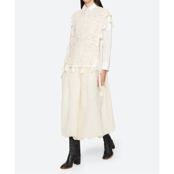 NEW SEA nara crochet combo shirt in cream - Picture 6 of 6